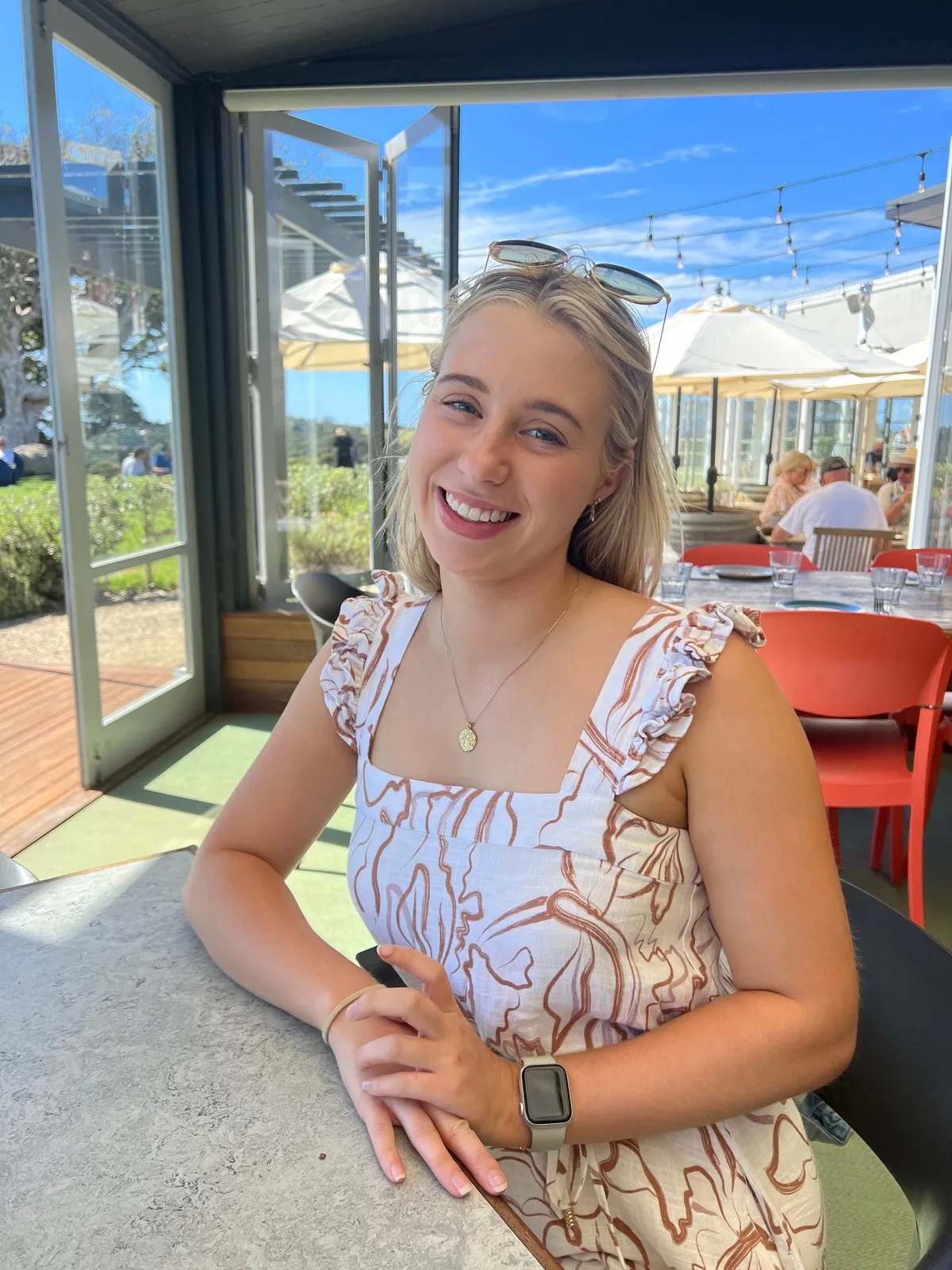 Brooke on set, filming user-generated content